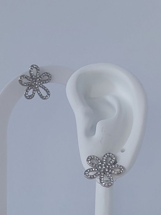 Kolczyk kwiatki srebrny Stal chirurgiczna earring silver jeweleryPrezent dla niej