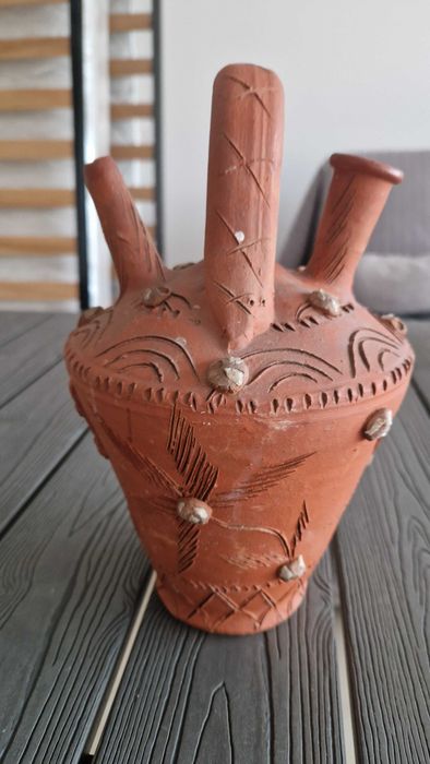 Bilha de barro Olaria pedrada de Nisa - feita à mão