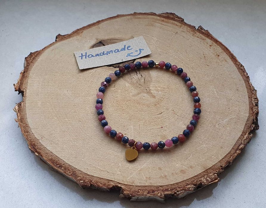 Bransoletka z kamieniami szlachetnymi handmade nowa