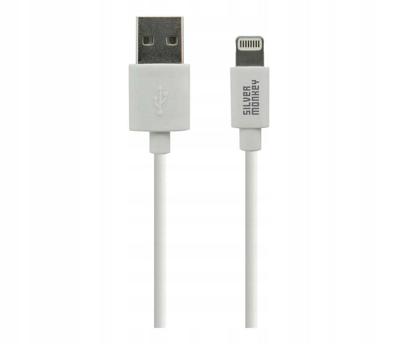 Kabel Silver Monkey USB - Apple Lightning 2 m biały (4308)
