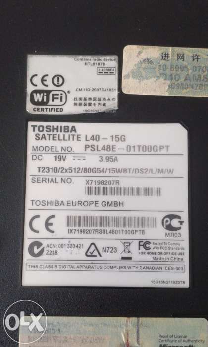 Toshiba L40 Laptop for Parts64739896049666123