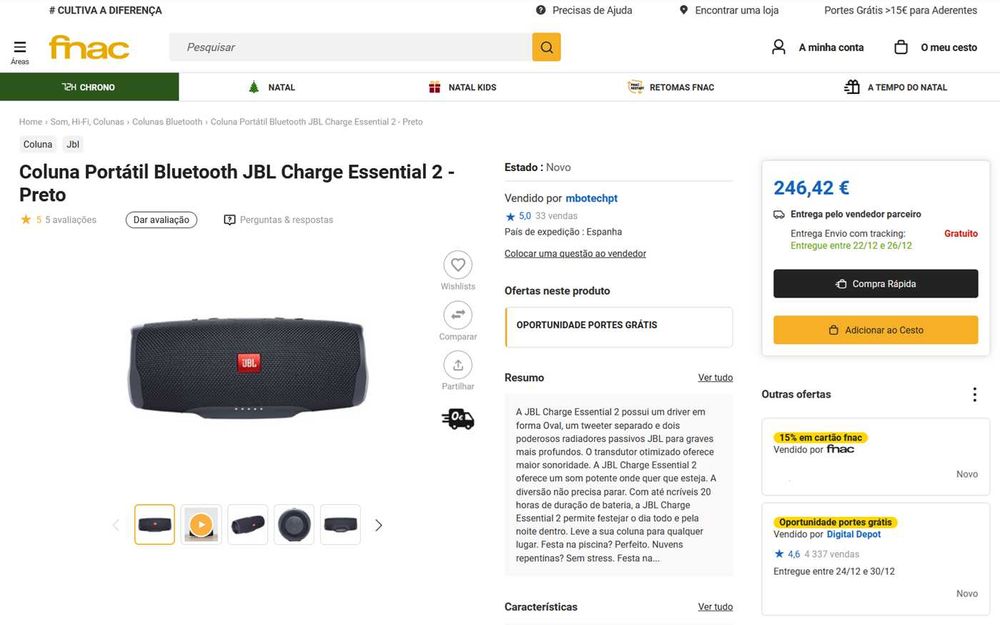 Jbl Charge Essential 2 Portátil 40W À Prova Dágua NOVO dentro da Caixa
