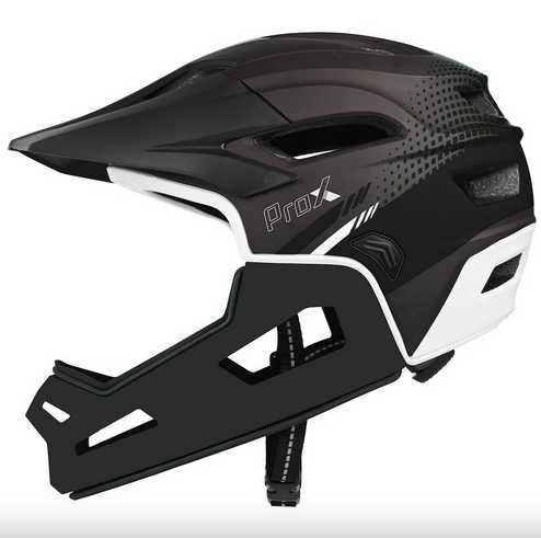 Kask na hulajnogę Rowerow Prox CageII Czarny FullFace odpinana szczęka