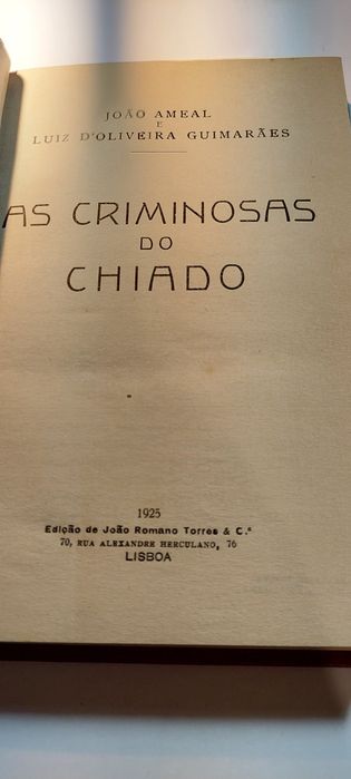 As Criminosas do Chiado - João Ameal, Luiz D'Oliveira Guimarães (1925)