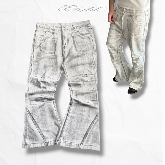 Flared Archive Jeans Кльош Джинси Фларед Буткат Білі Дистрес Distressed Opium Erd Jaded London Y2k Клеш Bootcut Balenci Opium Loose