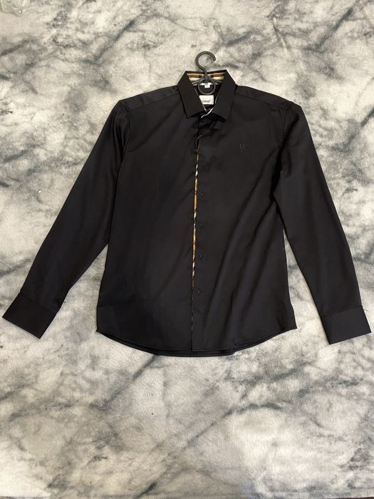 Рубашка Burberry мужская чёрная оригинал размер L хлопок