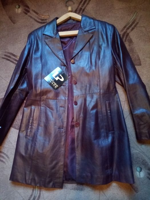 Пиджак женский кожаный френч юбка