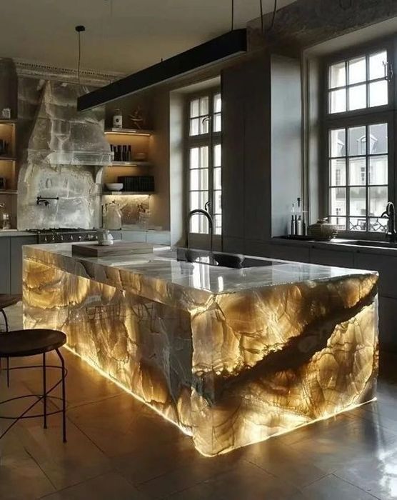 Изготовление мебели из камня .оникс кварцит