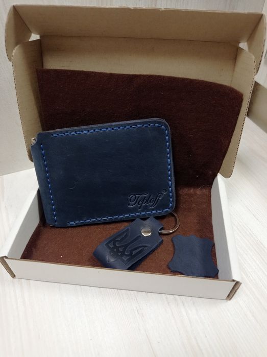 Шкіряний зажим для готівки та карток