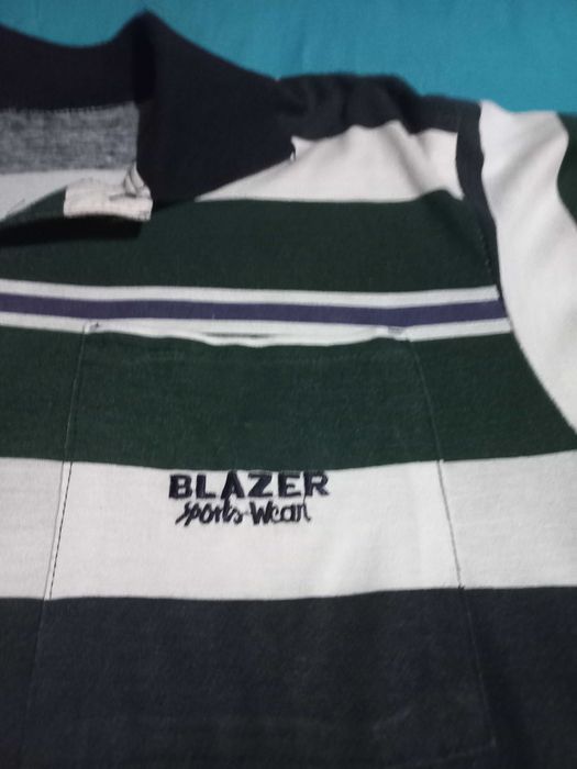 Polo às riscas Verdes e Brancas