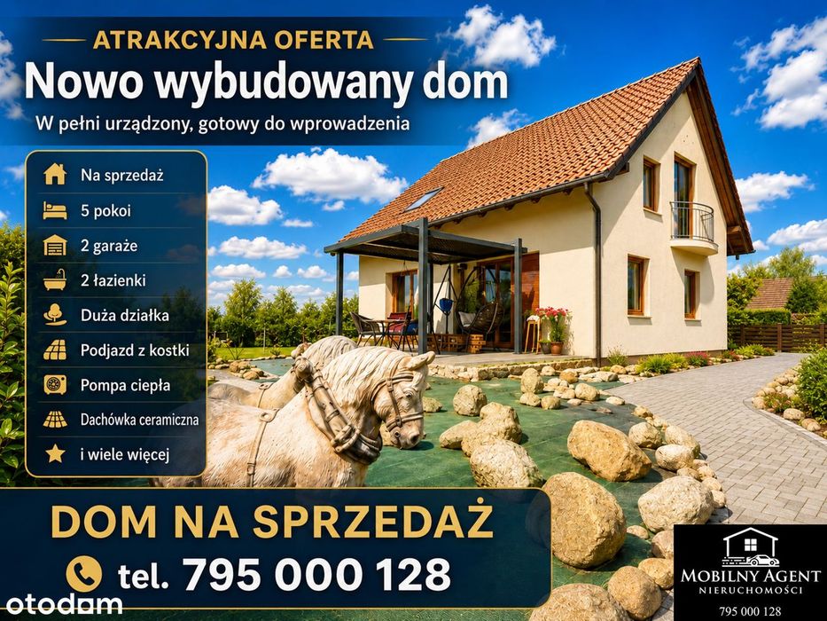 Piękny Nowy dom z garażem i ogrodem, Stanów k. Żagania