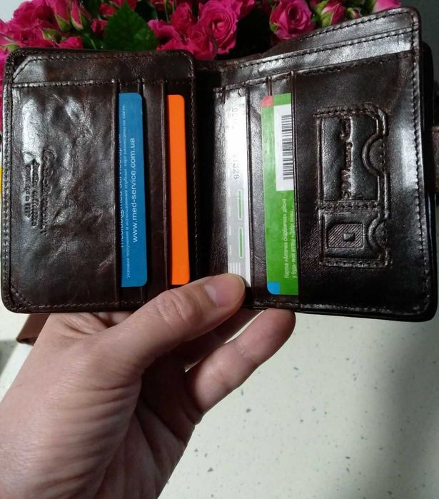Гаманець чоловічий з натуральної шкіри, портмоне , кошелёк