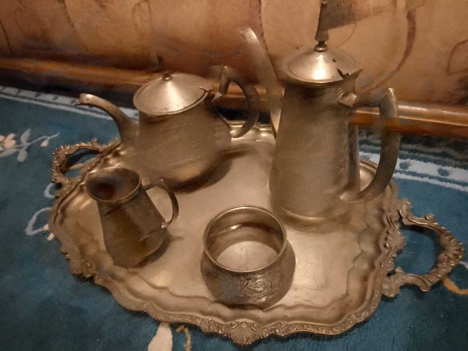 Чайно - кофейный набор Индия 70-е / Хрусталь Богемия ЧССР, CCCР