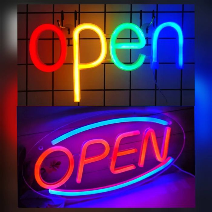 Неоновая вывеска OPEN Відчинено Открыто питание USB батарейки вивіска
