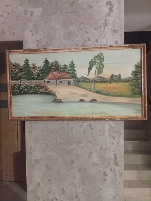 Stary obraz olejny ręcznie malowany