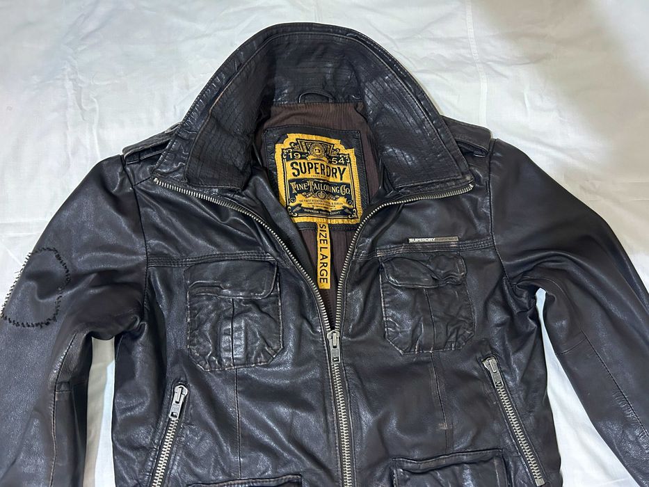 Культова шкіряна куртка Superdry ідеальний стан розмір L 48-50 пілот