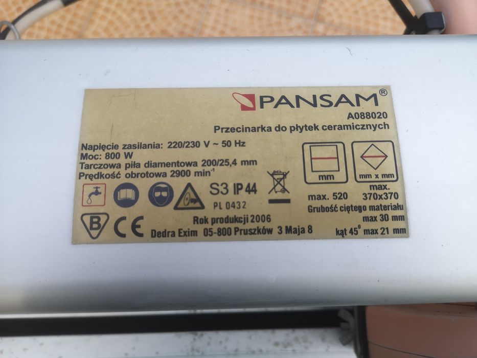 Przecinarka do glazury PanSam 800w A088020