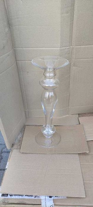 Wazon świecznik szklany wysoki 45cm ślub dekoracje Na sprzedaż 13 szt