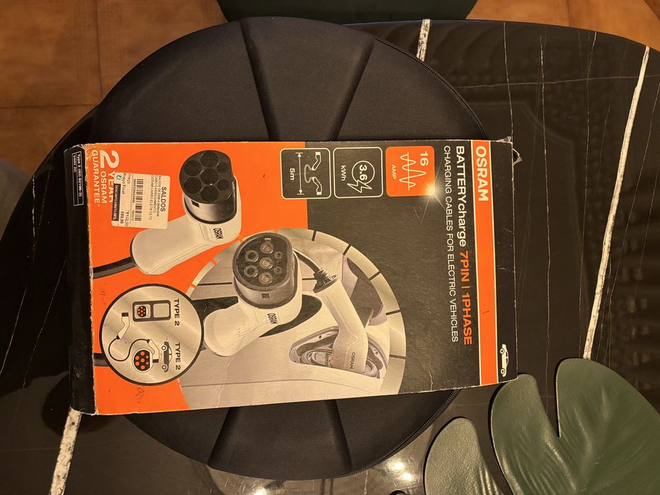 OSRAM cabo carregador  carro elétrico 7PIN | Type2 | 5m