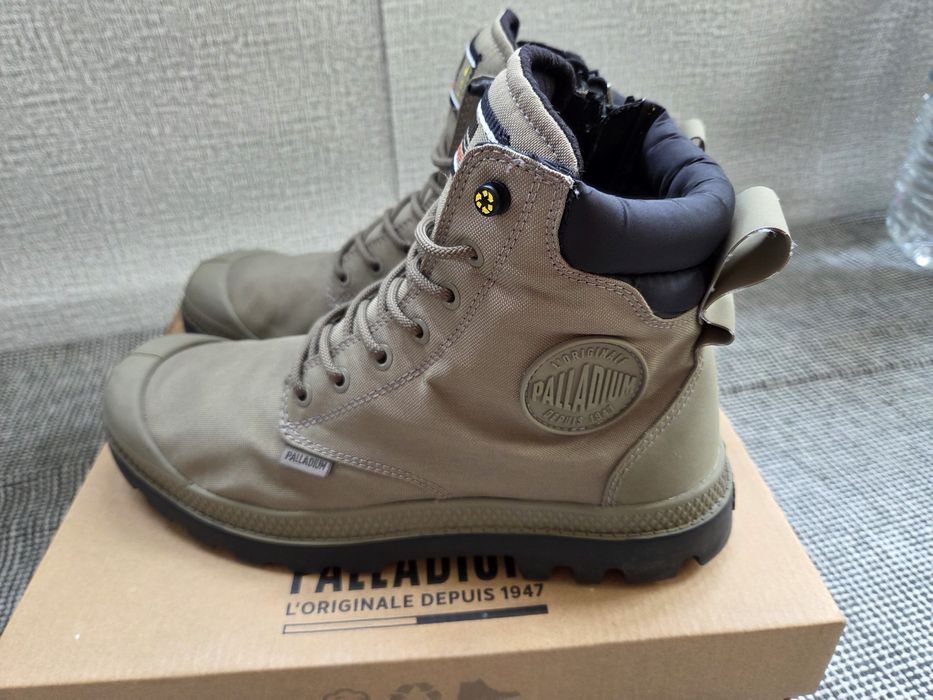 Botas Palladium verdes impermeáveis