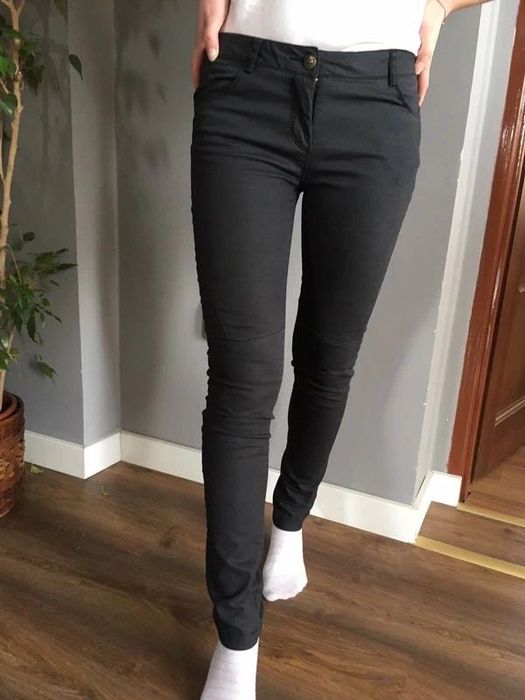 Spodnie woskowane czarne xs 34 zara