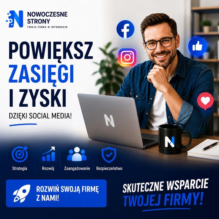 Kompleksowa obsługa Facebook Instagram TikTok - Tworzenie LOGO - Strony Internetowe - Pozycjonowanie - Obsług lokalnych firm