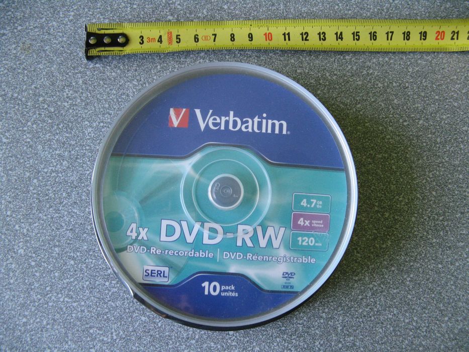 Płyty Verbatim DVD-RW   4x   4,7 GB   10 szt.  cake