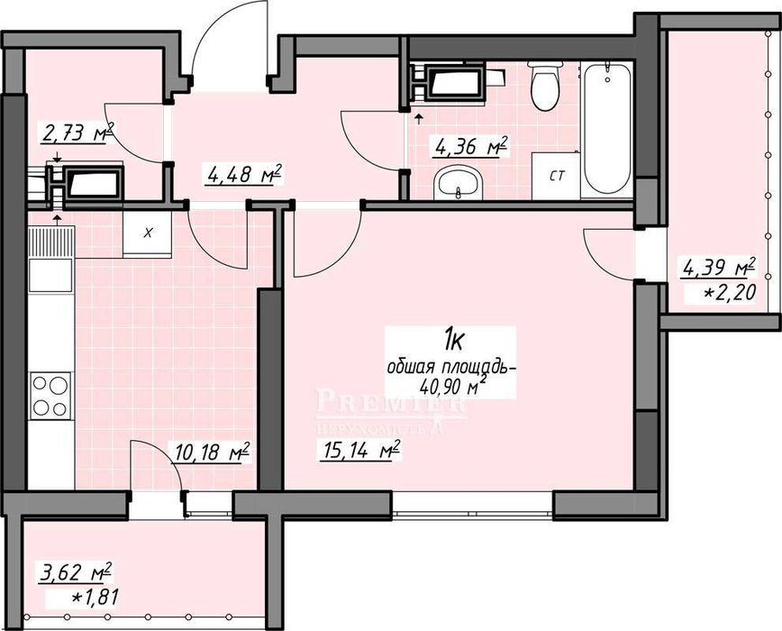 1-кімнатна з двома балконами в новому ЖК на Глушко/будинок зданий
1-кі