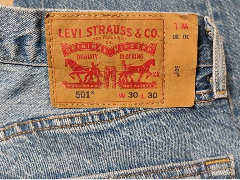 spodnie jeans LEVIS 501 STRAIGHT THE BEN W30 L30 pas 76 77 78 - 79 80