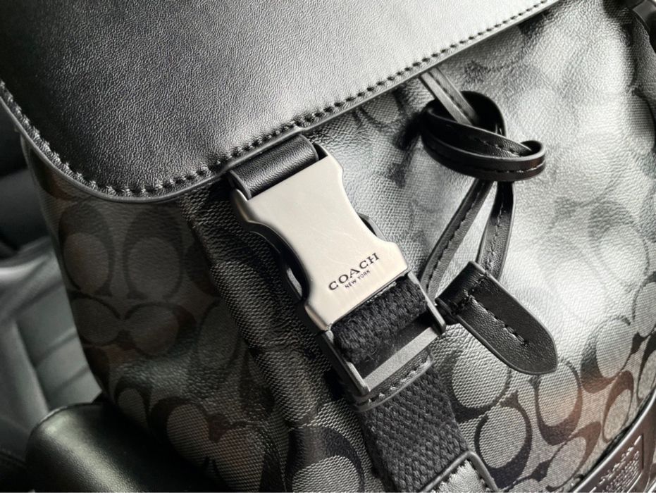 Рюкзак Coach Rivington кожаный мужской оригинал черный monogram