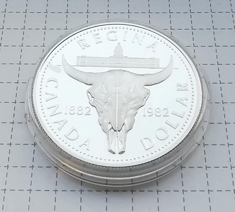 Канада 1 долар 1982р.СРІБЛО.ПРУФ. 100 років місту Реджайна.