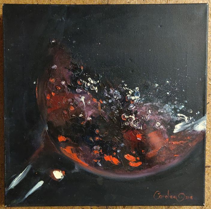 Картина маслом, бокал вина. Каролина