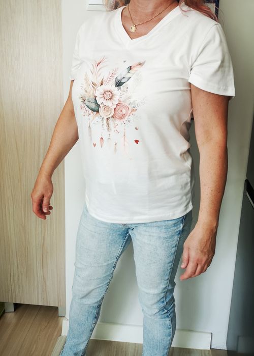 Koszulka biała w serek