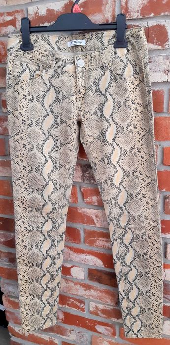 Spodnie dżinsy damskie w modny wężowy print M/38 H&M