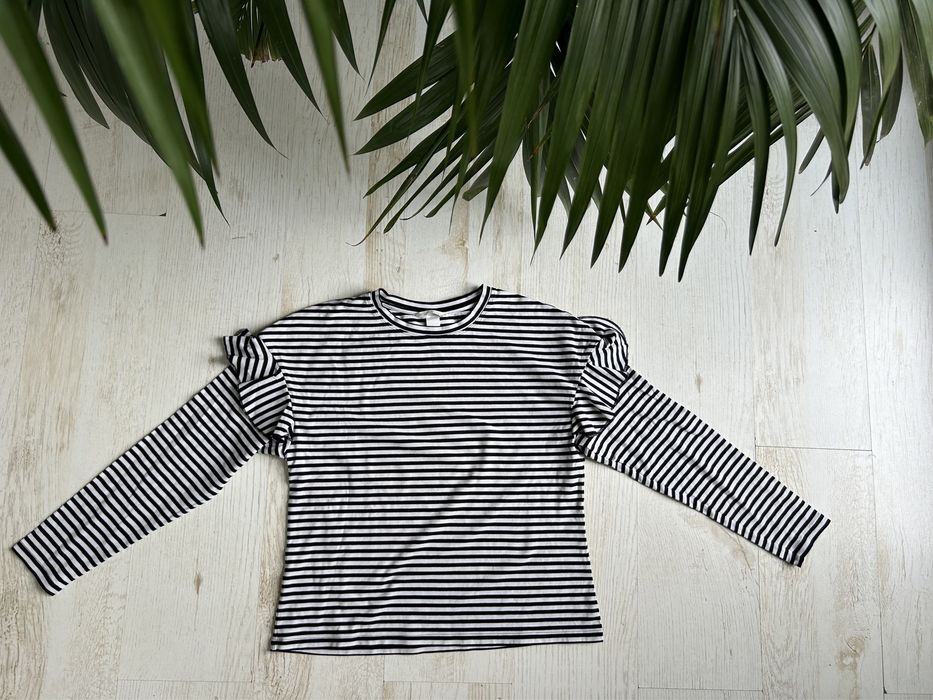 Bluza w paski HM falbanka basic r M 38