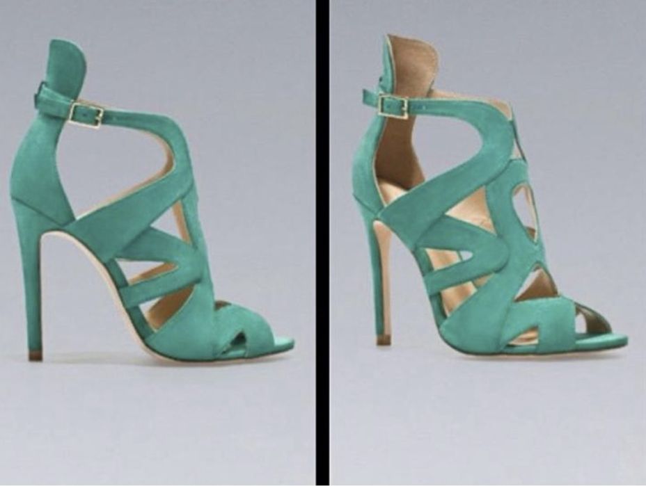 замшевые босоножки мятного цвета 38 р