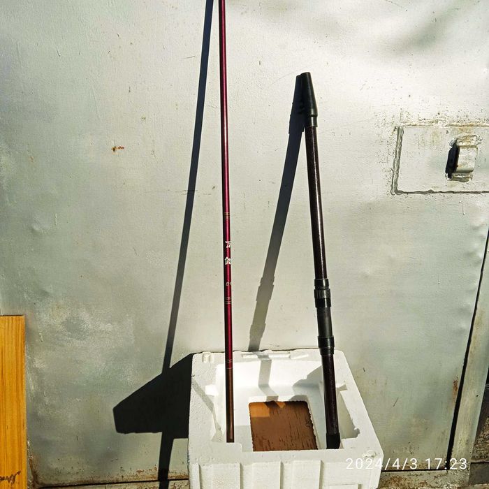 Удилище из стекловолокна и бамбука.