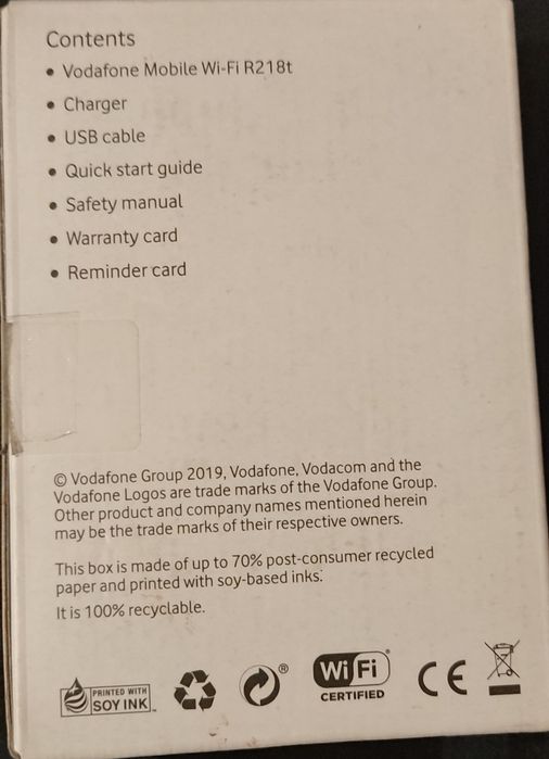 Vendo Hotspot 4G Vodafone Mobile WiFi R218t Novo