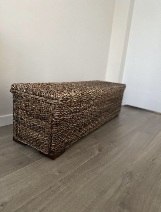 Pojemna skrzynia, pufa - boho, plecionka