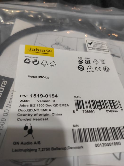 Słuchawki Jabra biz 1500 duo