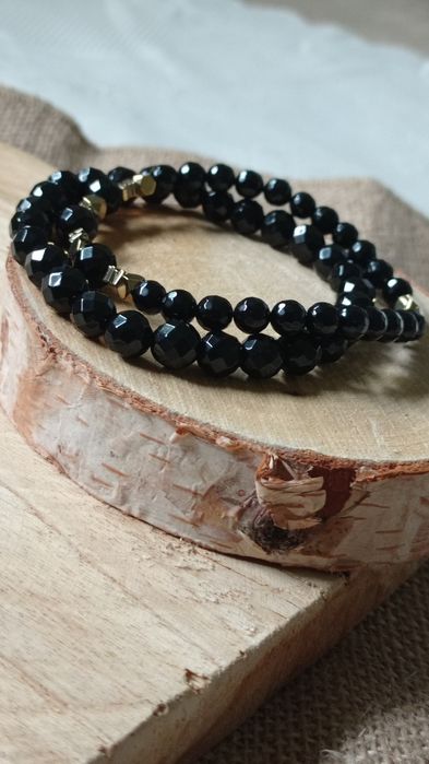 Eleganckie bransoletki damskie 2 szt. z kamieni naturalnych na gumce