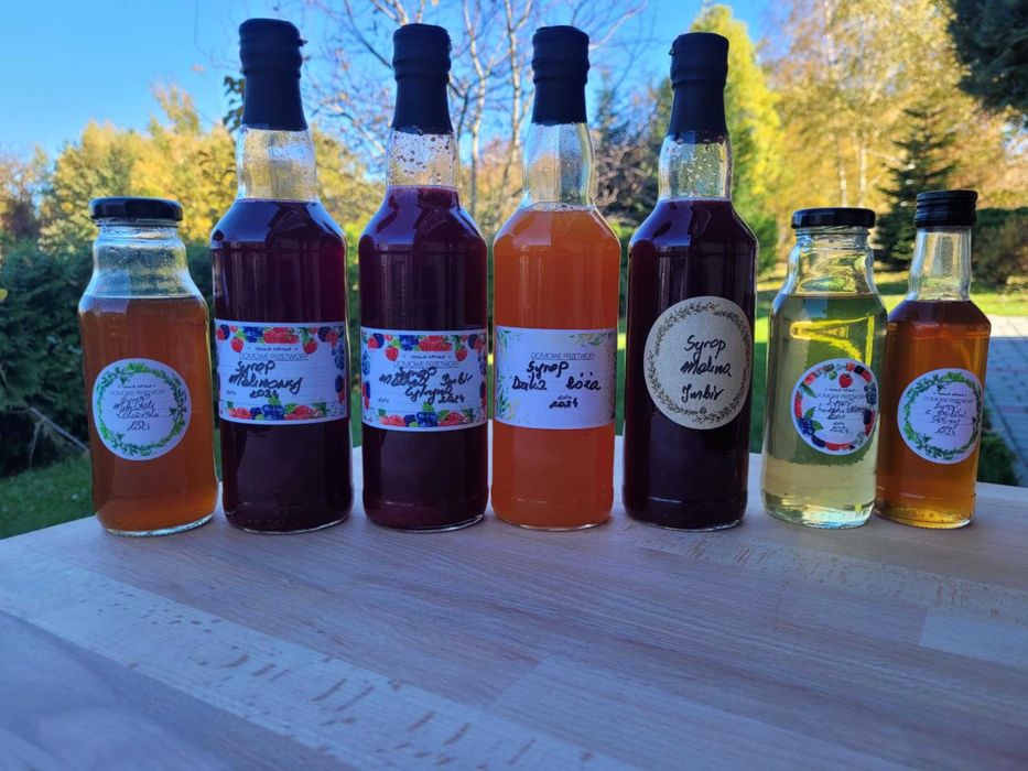 Zestaw syropów malina,malina imbir i czarny bez