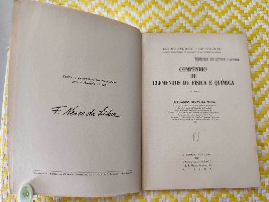 Compêndio de Elementos de física e de química- 
Fernando N. da Silva