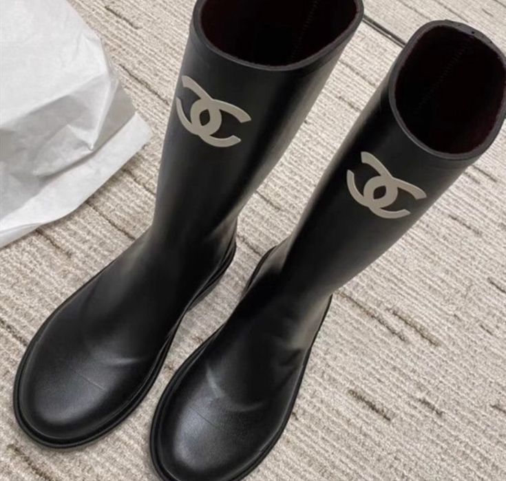 Жіночи гумові чоботи сапоги Chanel Шанель