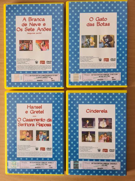 4 DVD da série infantil "Os Teus Contos Clássicos"
