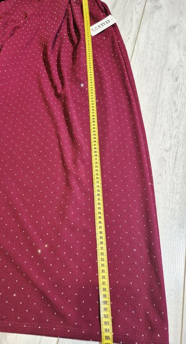 Bordowe spodnie wide leg kuloty moda italy bling bling viral