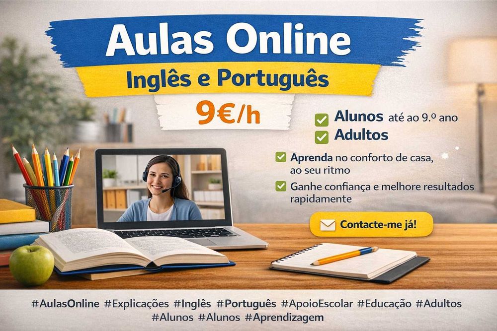 Aulas online de Inglês e Português – Crianças e Adultos