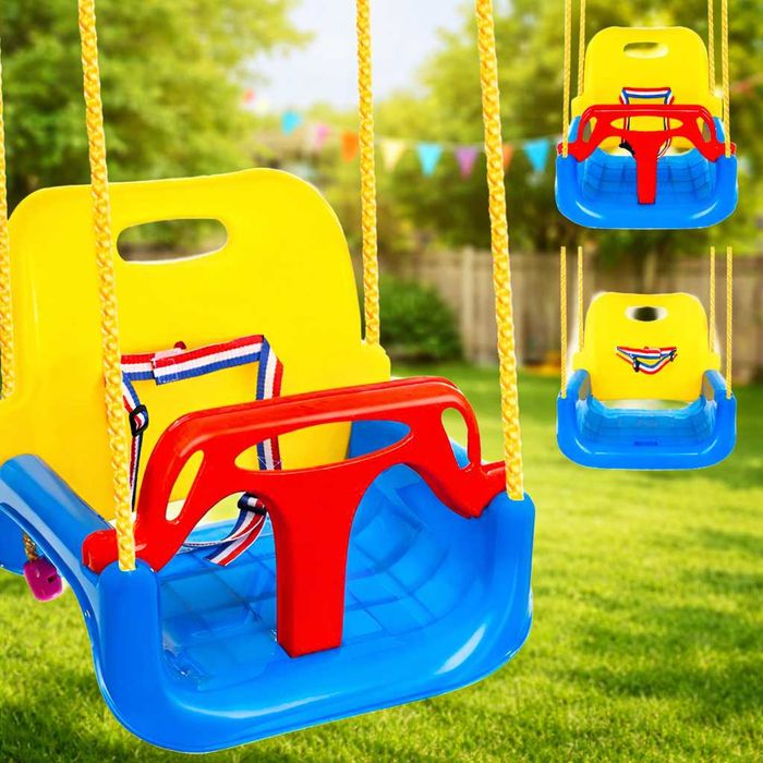 Huśtawka Ogrodowa Modułowa dla Dzieci 3w1 Mocna na Linach Bezpieczna