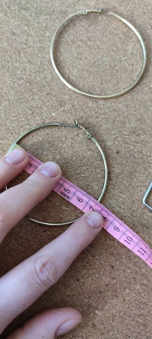 Zestaw kolczyków kwadraty koła srebrny złoty earrings