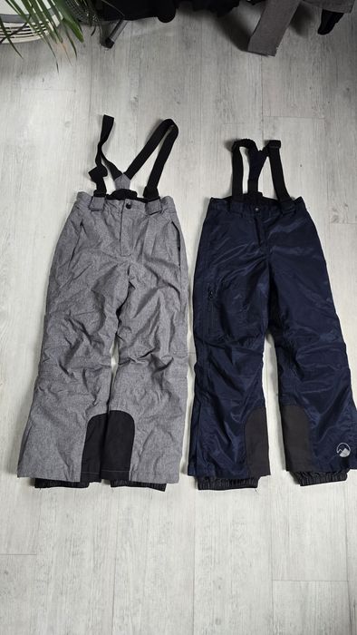 Spodnie zimowe narciarskie dziecięce rozmiar 122 128 z szelkami